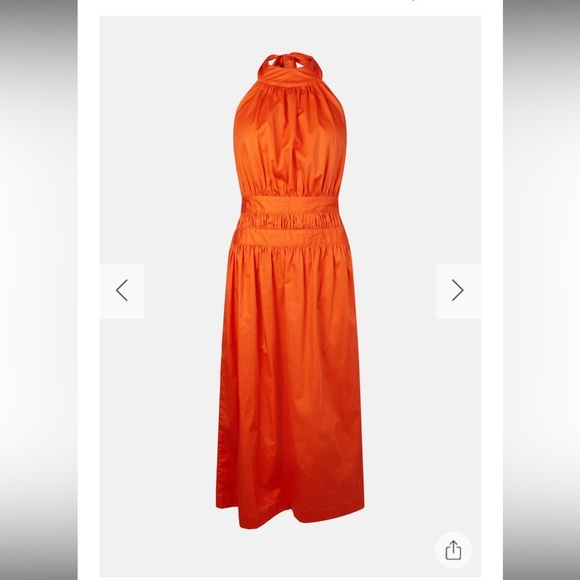 Karen Millen Cotton Poplin Halter Woven Midi Dress, New with Tags - Picture 2 of 9
